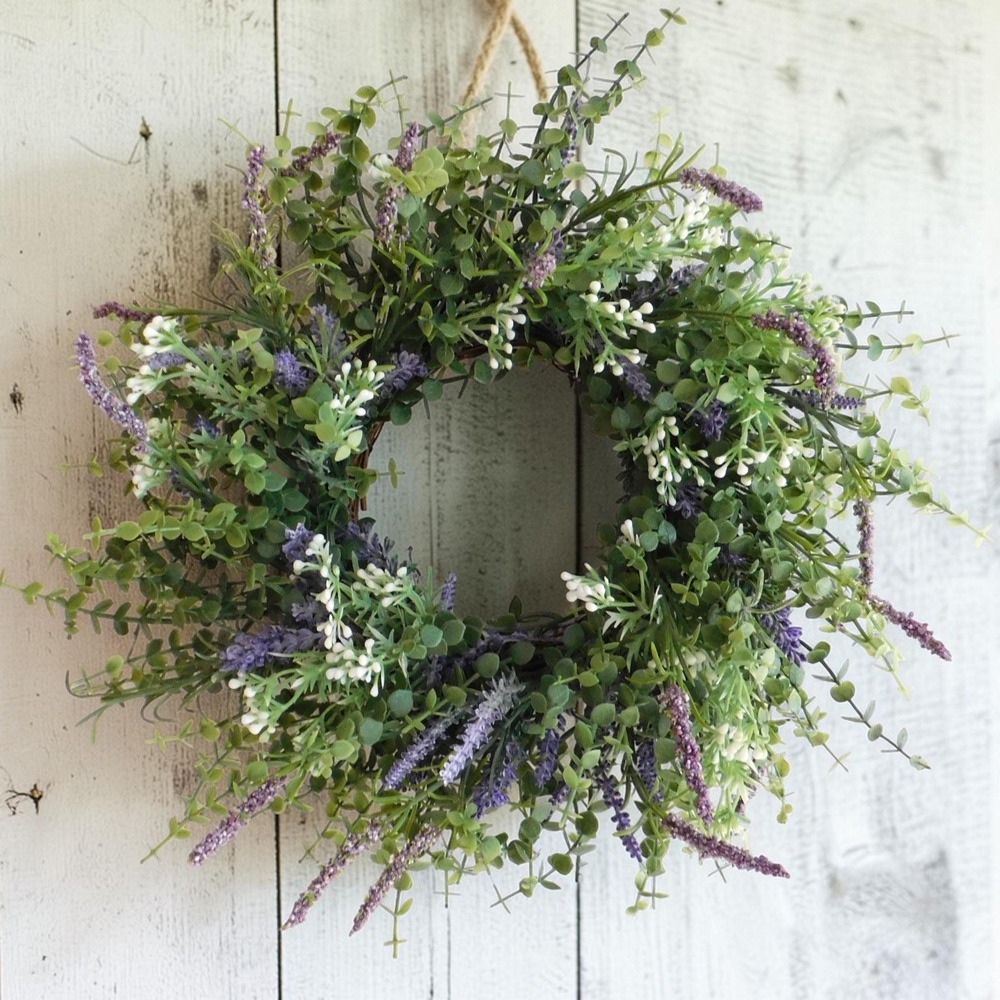 Boxwood with Lavender Mini Wreath Kitchen Wall decor‎ Cabinet Wreath